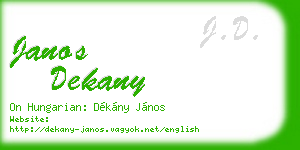janos dekany business card