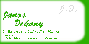 janos dekany business card